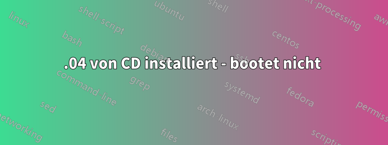 12.04 von CD installiert - bootet nicht