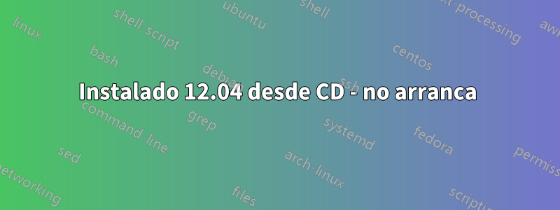 Instalado 12.04 desde CD - no arranca