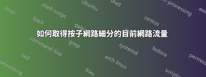 如何取得按子網路細分的目前網路流量