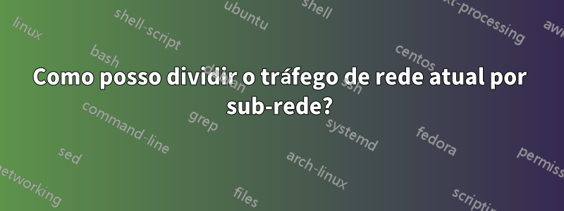 Como posso dividir o tráfego de rede atual por sub-rede?