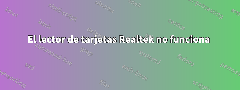 El lector de tarjetas Realtek no funciona