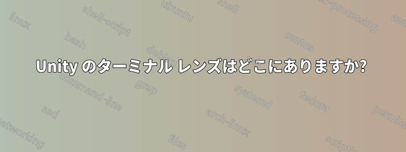 Unity のターミナル レンズはどこにありますか?