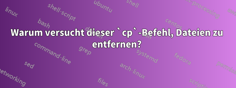 Warum versucht dieser `cp`-Befehl, Dateien zu entfernen?