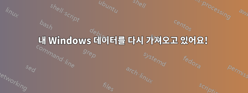 내 Windows 데이터를 다시 가져오고 있어요!