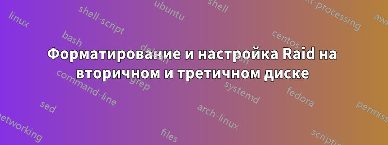Форматирование и настройка Raid на вторичном и третичном диске
