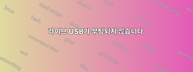 라이브 USB가 부팅되지 않습니다