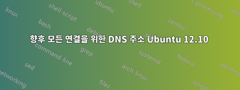 향후 모든 연결을 위한 DNS 주소 Ubuntu 12.10