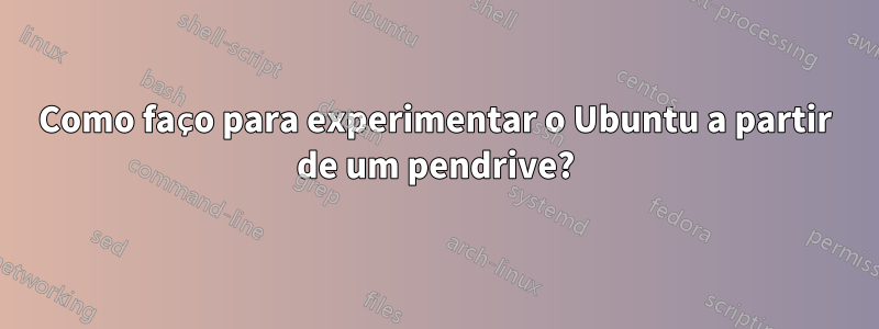 Como faço para experimentar o Ubuntu a partir de um pendrive?