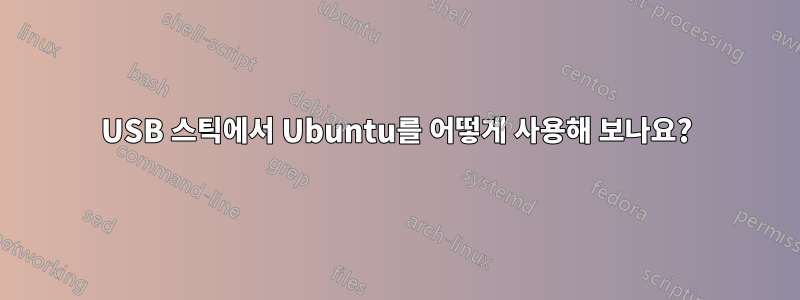 USB 스틱에서 Ubuntu를 어떻게 사용해 보나요?