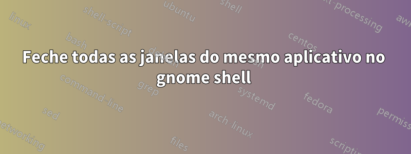 Feche todas as janelas do mesmo aplicativo no gnome shell