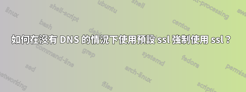 如何在沒有 DNS 的情況下使用預設 ssl 強制使用 ssl？