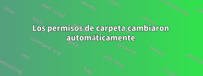 Los permisos de carpeta cambiaron automáticamente