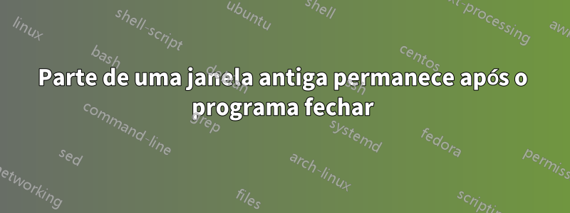 Parte de uma janela antiga permanece após o programa fechar