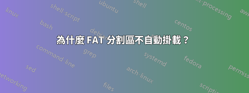 為什麼 FAT 分割區不自動掛載？