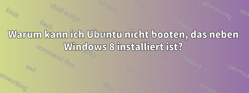 Warum kann ich Ubuntu nicht booten, das neben Windows 8 installiert ist?