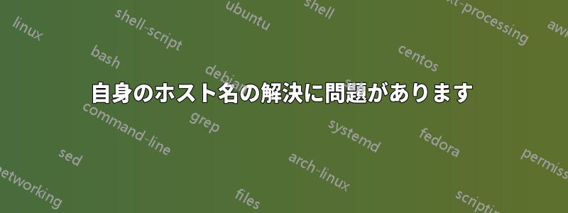 自身のホスト名の解決に問題があります