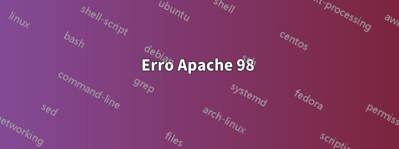 Erro Apache 98