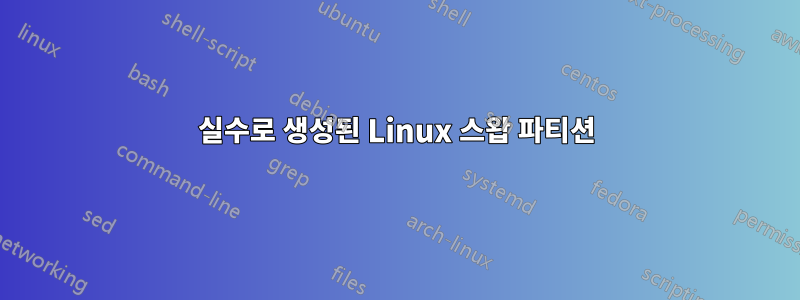 실수로 생성된 Linux 스왑 파티션