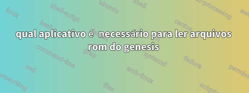 qual aplicativo é necessário para ler arquivos rom do genesis