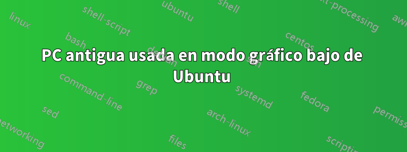 PC antigua usada en modo gráfico bajo de Ubuntu