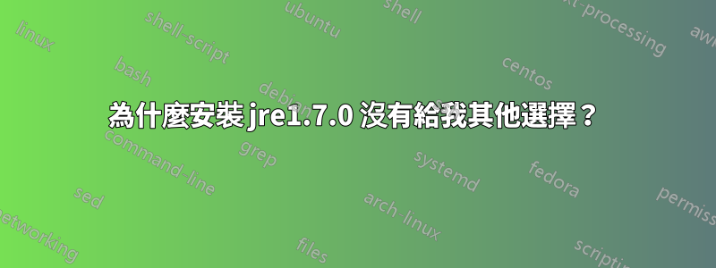 為什麼安裝 jre1.7.0 沒有給我其他選擇？