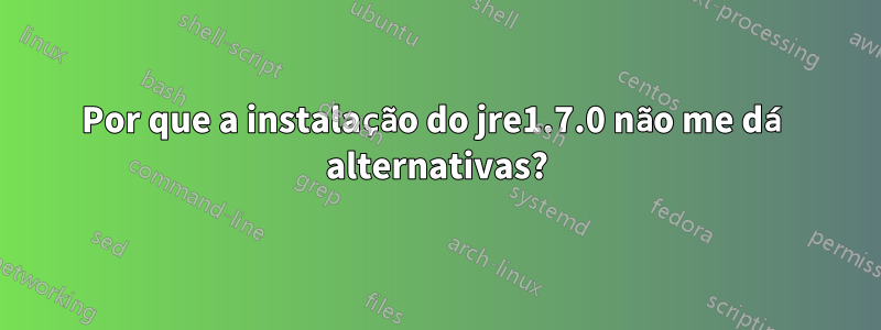 Por que a instalação do jre1.7.0 não me dá alternativas?