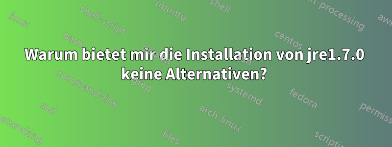 Warum bietet mir die Installation von jre1.7.0 keine Alternativen?