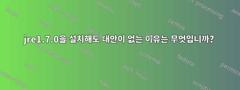 jre1.7.0을 설치해도 대안이 없는 이유는 무엇입니까?