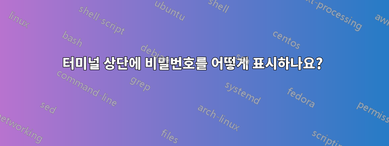 터미널 상단에 비밀번호를 어떻게 표시하나요?