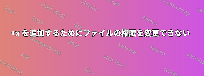 +x を追加するためにファイルの権限を変更できない 