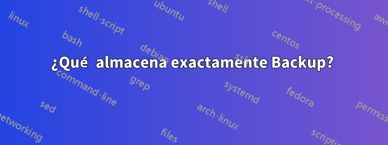 ¿Qué almacena exactamente Backup?