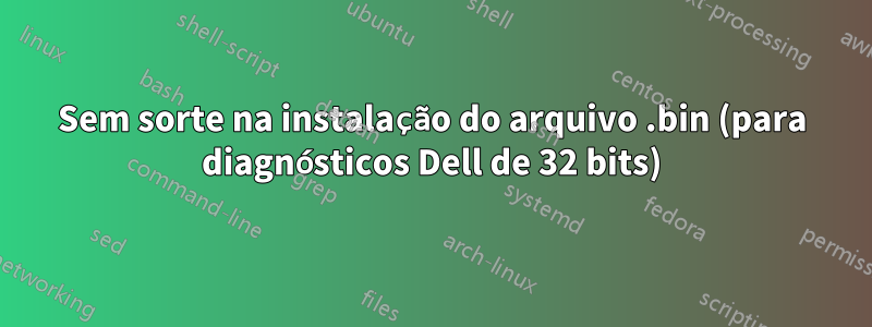 Sem sorte na instalação do arquivo .bin (para diagnósticos Dell de 32 bits)