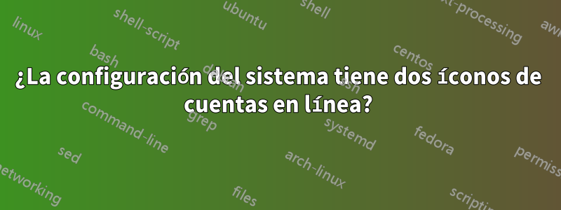 ¿La configuración del sistema tiene dos íconos de cuentas en línea?