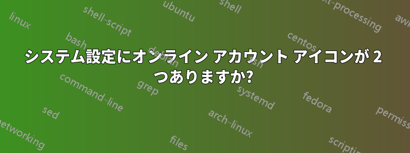 システム設定にオンライン アカウント アイコンが 2 つありますか?