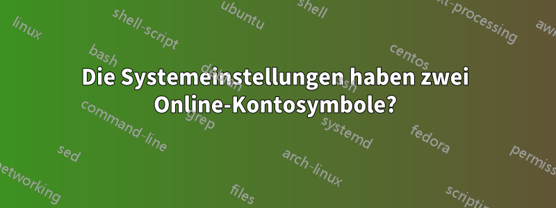 Die Systemeinstellungen haben zwei Online-Kontosymbole?