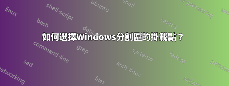 如何選擇Windows分割區的掛載點？