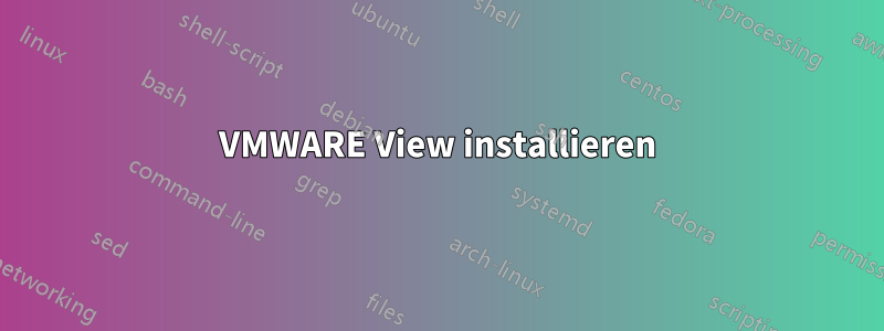 VMWARE View installieren