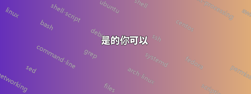 是的你可以