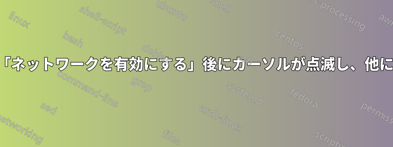 リカバリモードで「ネットワークを有効にする」後にカーソルが点滅し、他に何もできません。