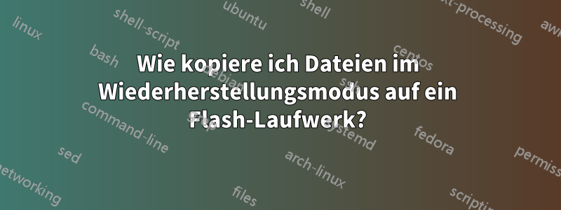 Wie kopiere ich Dateien im Wiederherstellungsmodus auf ein Flash-Laufwerk?