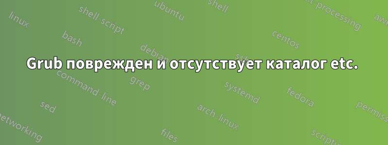 Grub поврежден и отсутствует каталог etc.