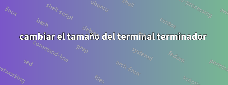 cambiar el tamaño del terminal terminador