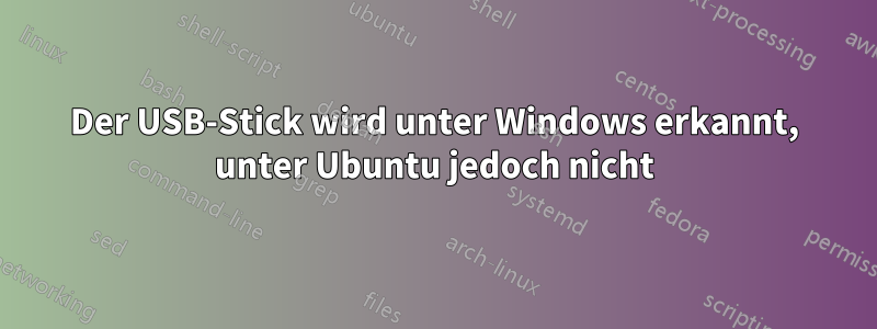 Der USB-Stick wird unter Windows erkannt, unter Ubuntu jedoch nicht