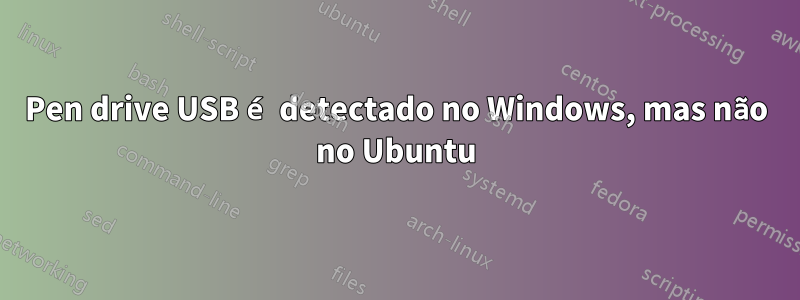 Pen drive USB é detectado no Windows, mas não no Ubuntu