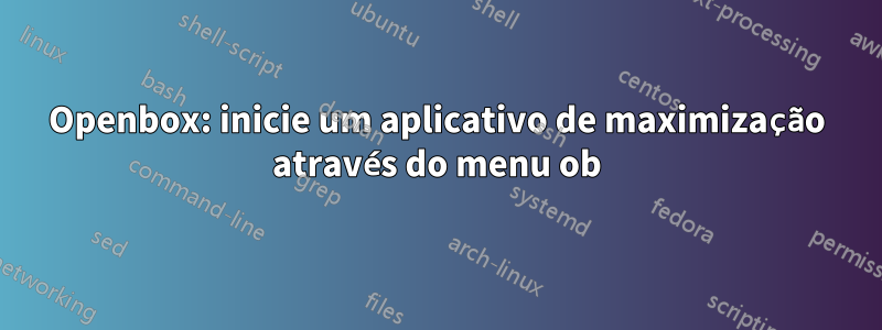 Openbox: inicie um aplicativo de maximização através do menu ob