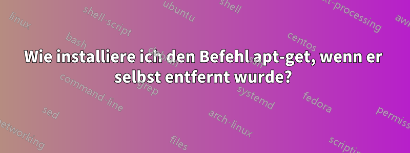 Wie installiere ich den Befehl apt-get, wenn er selbst entfernt wurde?