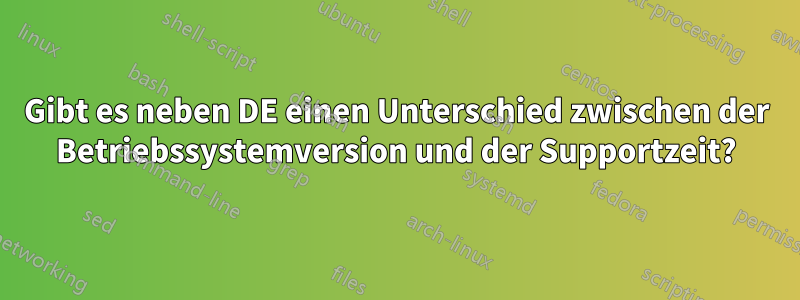 Gibt es neben DE einen Unterschied zwischen der Betriebssystemversion und der Supportzeit?