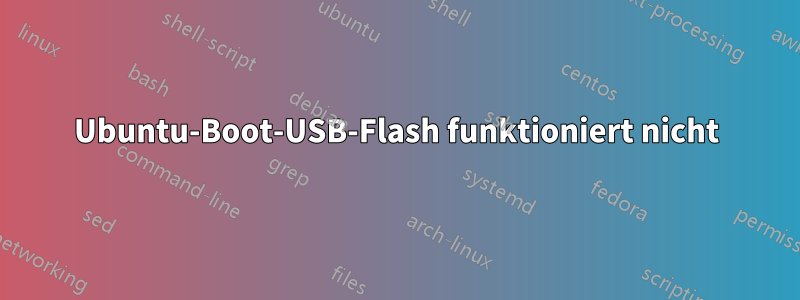 Ubuntu-Boot-USB-Flash funktioniert nicht