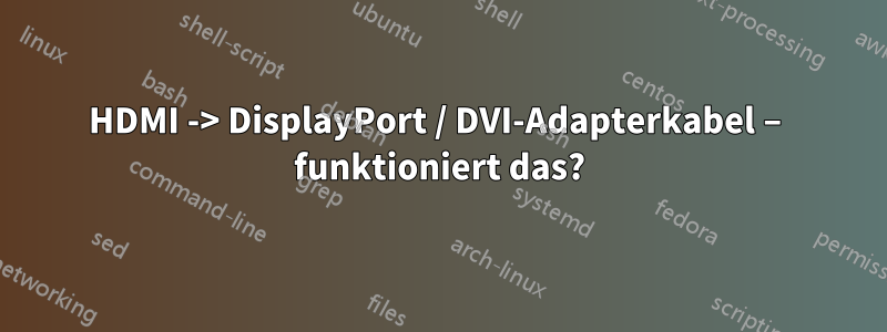 HDMI -> DisplayPort / DVI-Adapterkabel – funktioniert das?