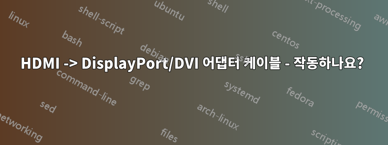 HDMI -> DisplayPort/DVI 어댑터 케이블 - 작동하나요?